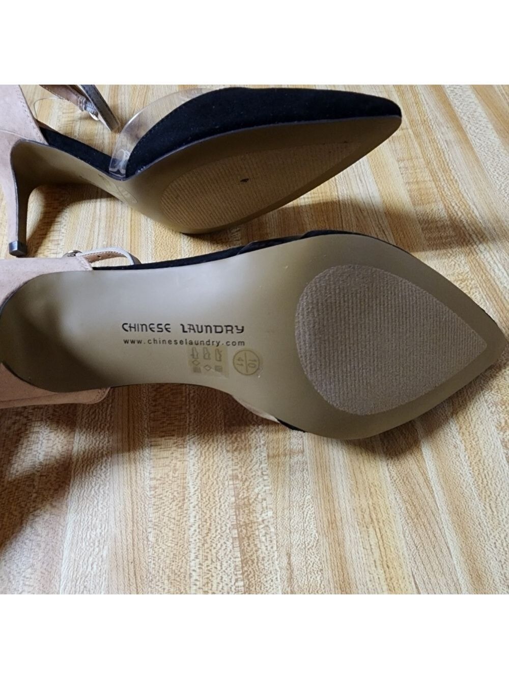 Chinese Laundry Only You Black and Nude Lucite Kitten Heels - Picture 6 of 7